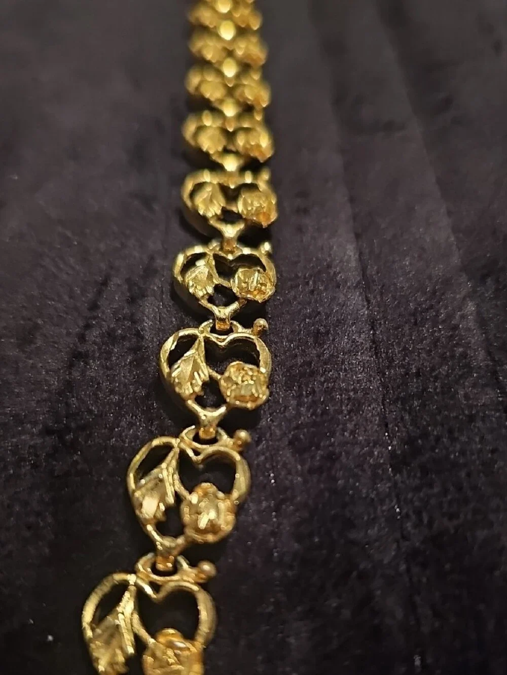 Gold Plated Floral Link Bracelet - Women Jewelry